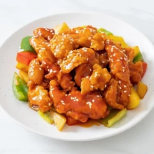 POLLO CON SALSA AGRIDULCE